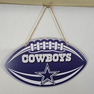NFL Dallas Cowboys Football Shaped Wooden Wall Decor
